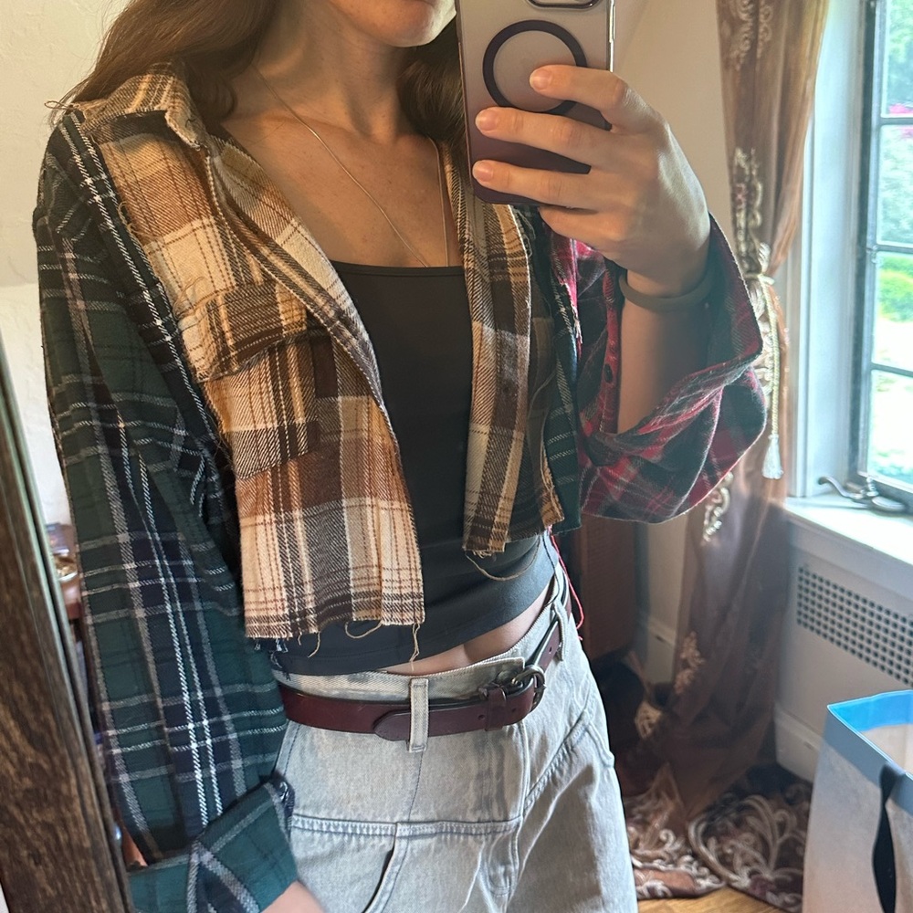 Cropped Patchwork Flannel - image 2